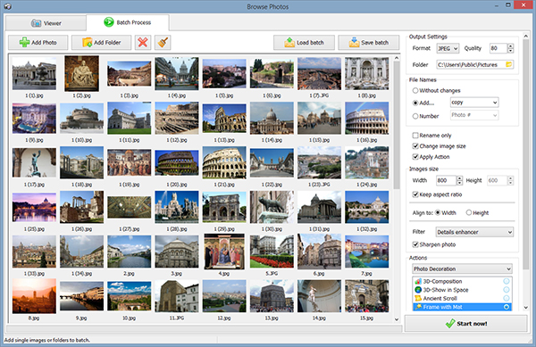 Editing photos in batch